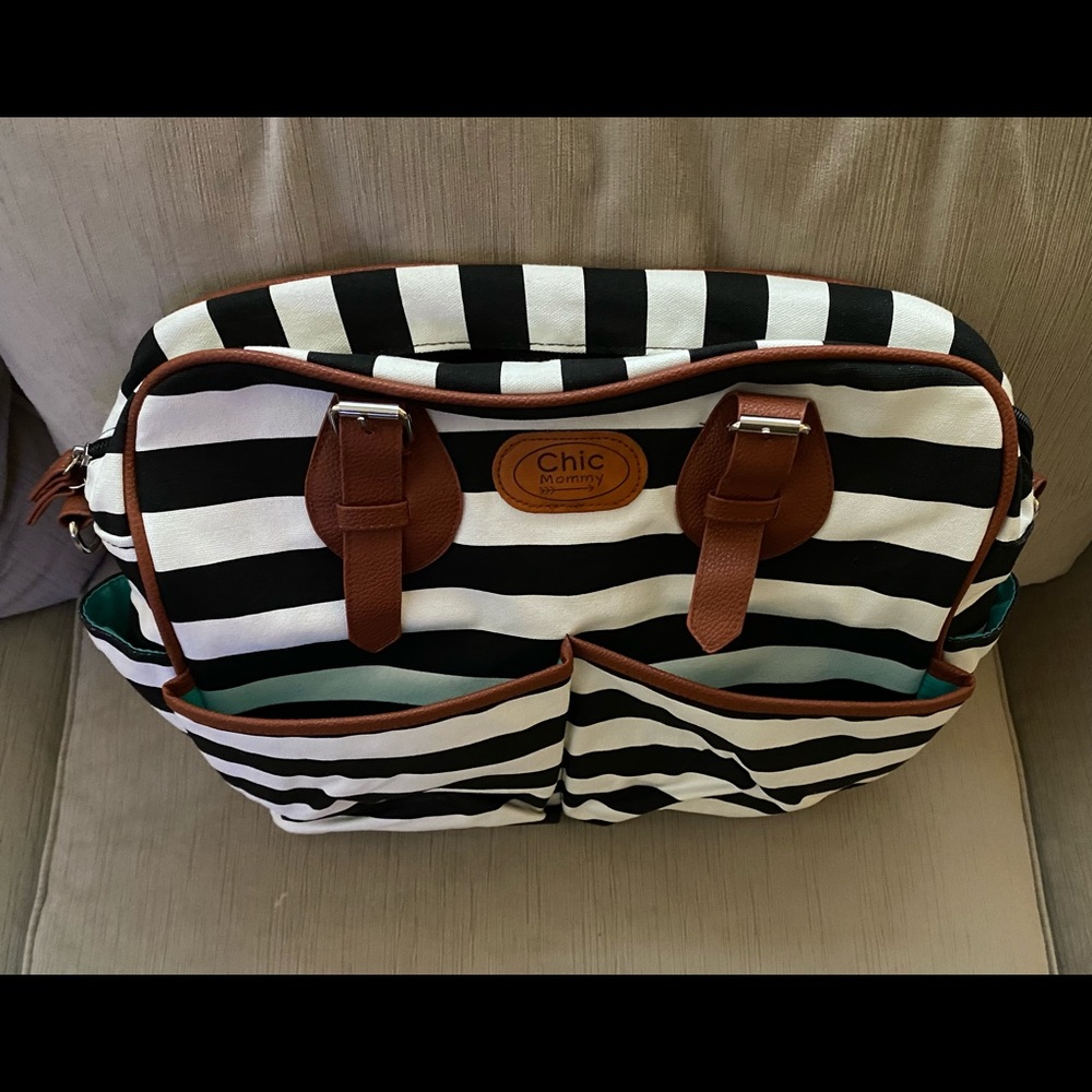 NWOT - Chic Mommy Diaper (Striped) Canvas Tote
